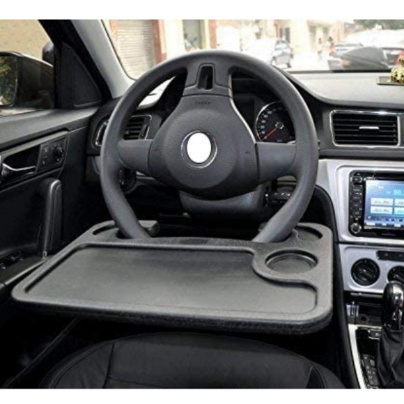 Trading car Eating/Laptop Steering Wheel Desk (Black, 16.5"x11") - Picture 5 of 9